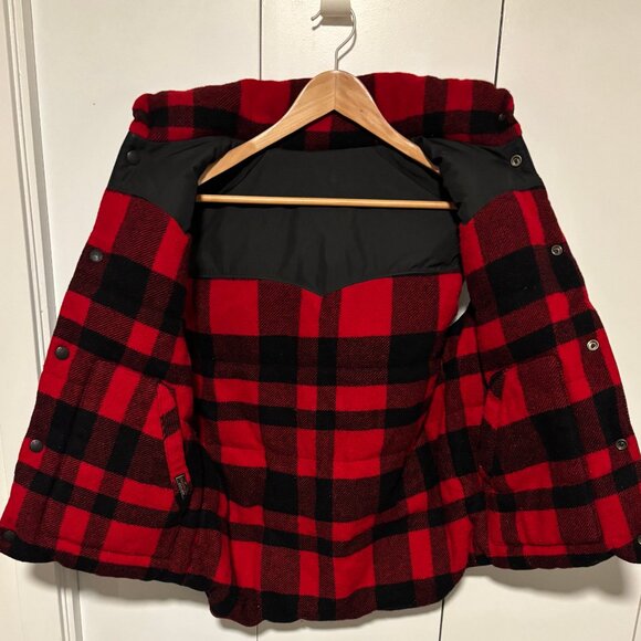 $800 RARE Polo Ralph Lauren Plaid Reversible Down Vest Leather Yoke- Small - Picture 3 of 11